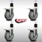 Service Caster 5'' SS Gray Poly Swivel 1-7/8'' Expanding Stem Caster Set Total Lock Brake, 4PK SCC-SSEXTTL20S514-PPUB-178-4 - alternate 2